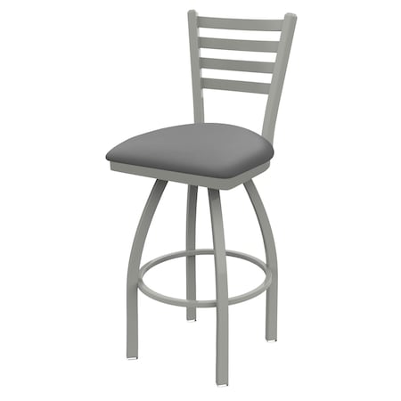 Holland Bar Stool Co 36" Swivel Bar Stool, Nickel Finish, Canter Grey Seat 41036AN007